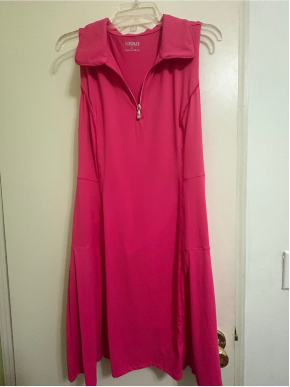 Women's CEGOLFS Pink Sleeveless Golf Dress with Shorts XL